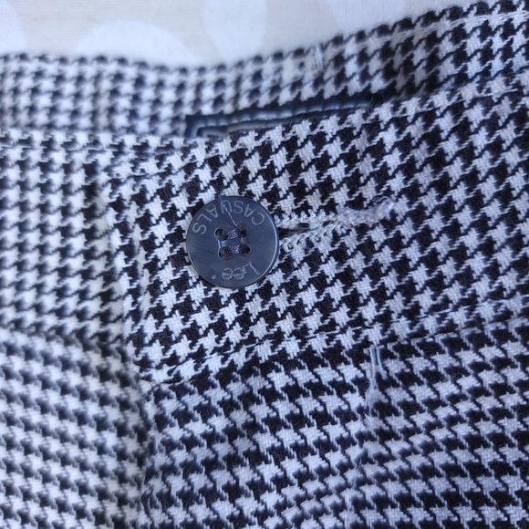 Vintage 90s Lee Houndstooth Tapered Leg Trouser Pants Black White Plus 16 - Picture 5 of 16